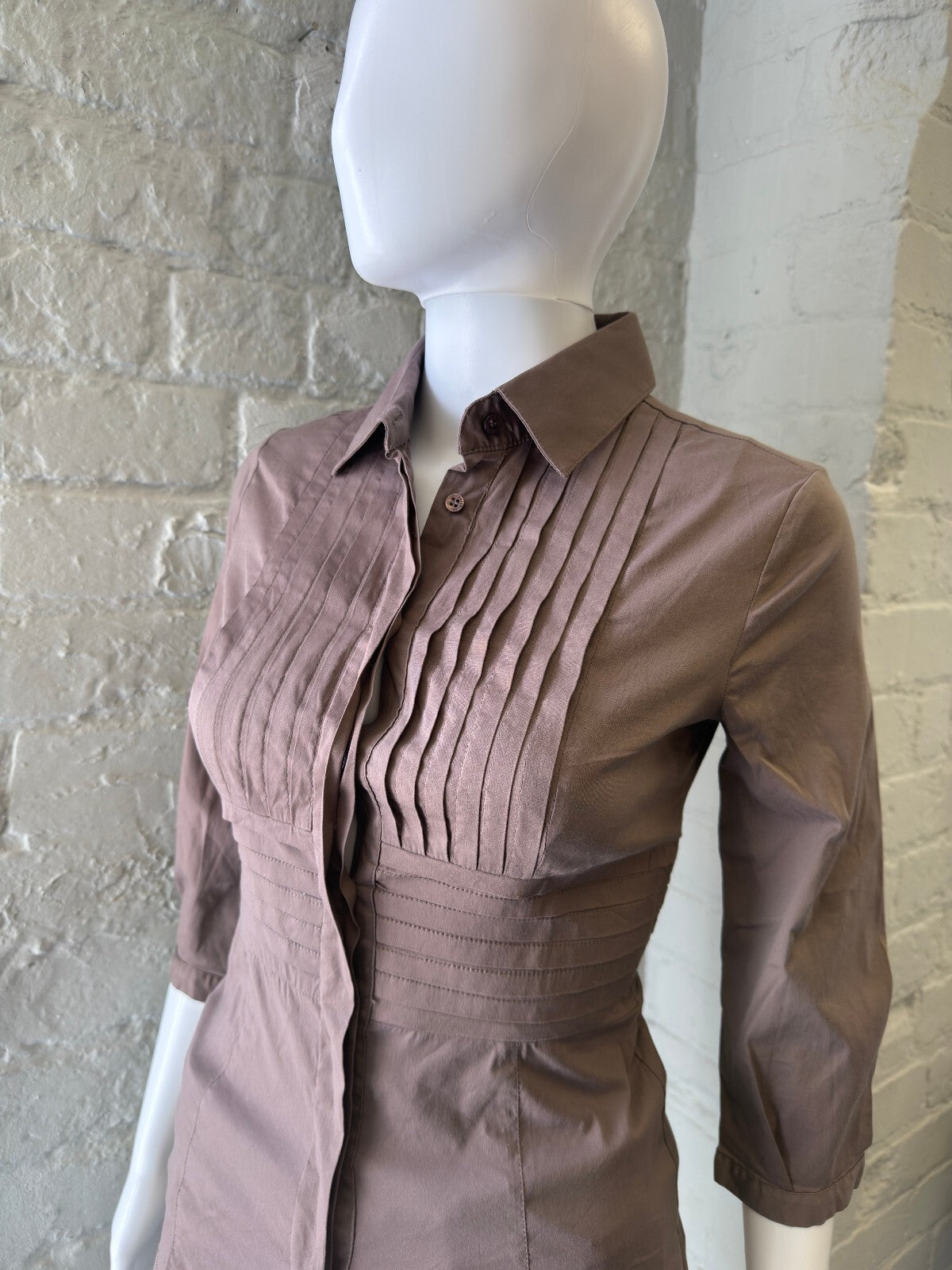 Vintage Muted Purple Pleated Shirt