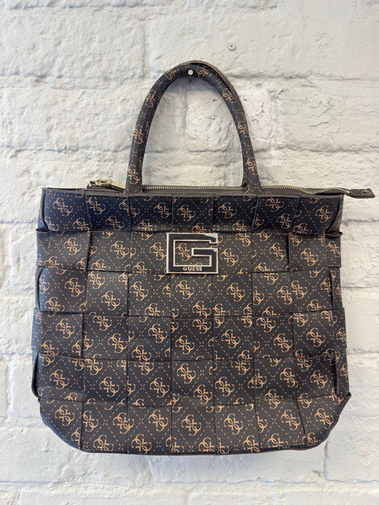 Guess Signature Logo Black Tote Bag