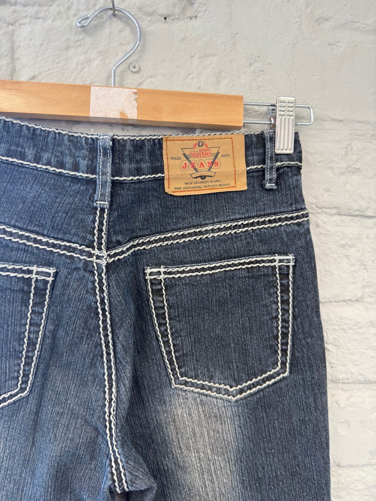 Y2K Flared Denim Jeans with Contrast Stitching