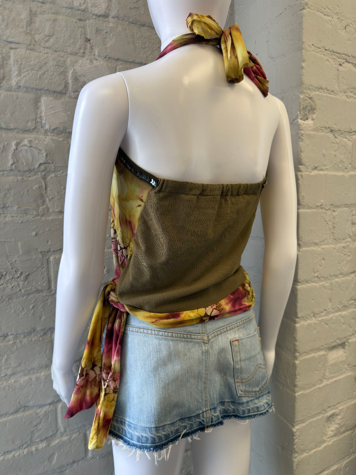 Halter Neck Fairy Floral Tie-Dye Top