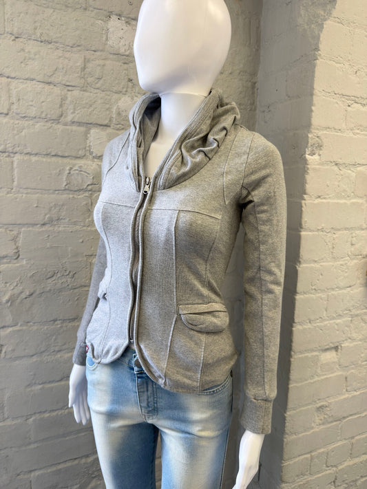 Y2K Grey Full Zip Jumper
