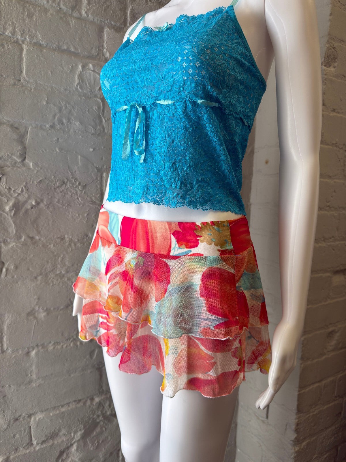 Blue Lace Camisole Top
