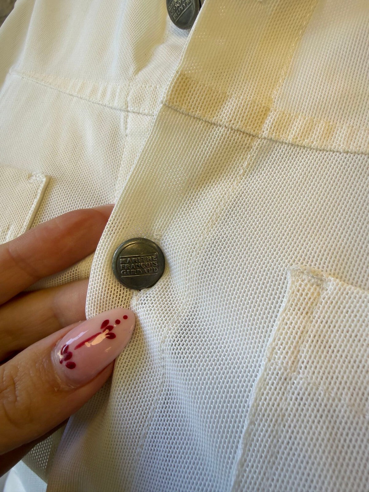 MFG Sleeveless Button-Up Shirt in Cream