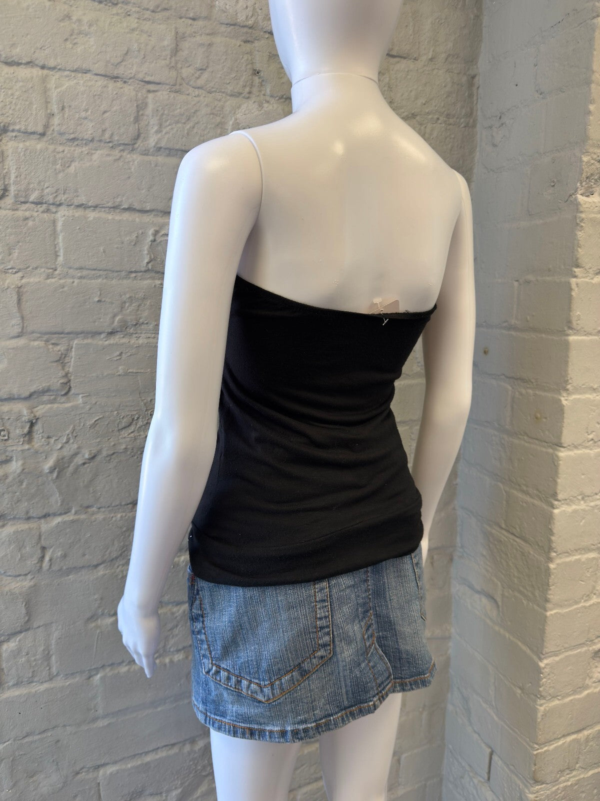 Made in Italy Black Bandeau with Floral Accent