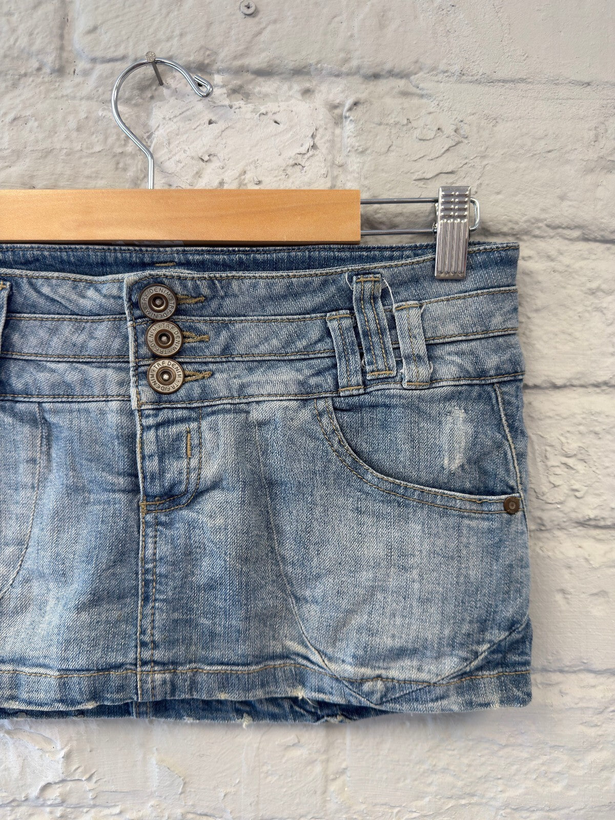 Light Blue Denim Mini Skort