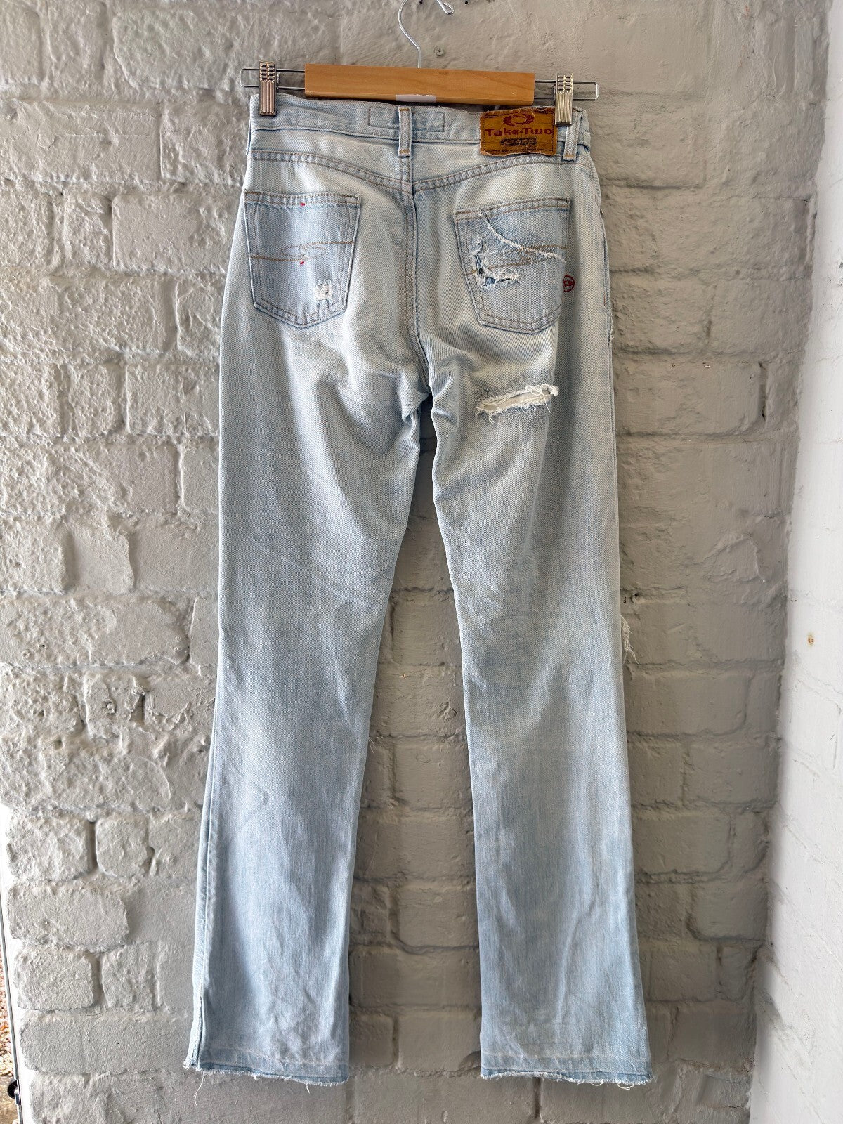Y2K Distressed Light Wash Denim Jeans