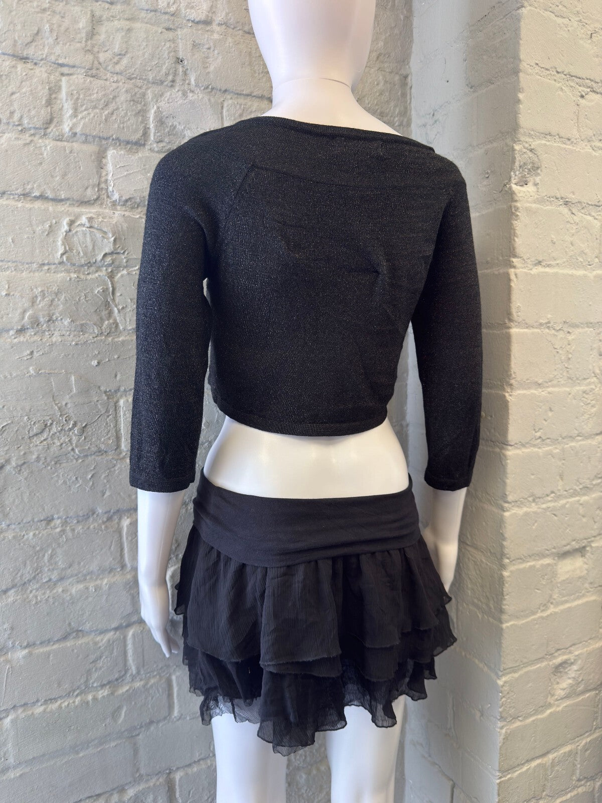 Vero Moda Black Sparkly Cropped Cardigan
