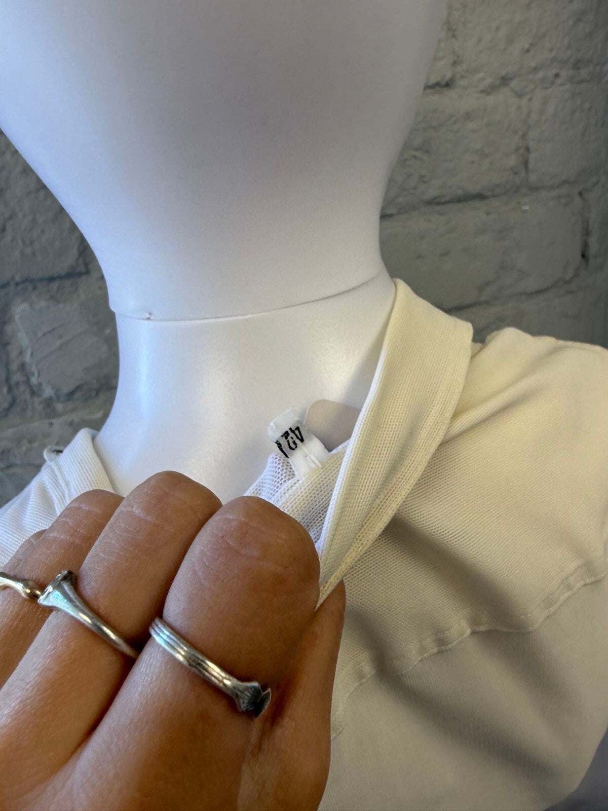 MFG Sleeveless Button-Up Shirt in Cream