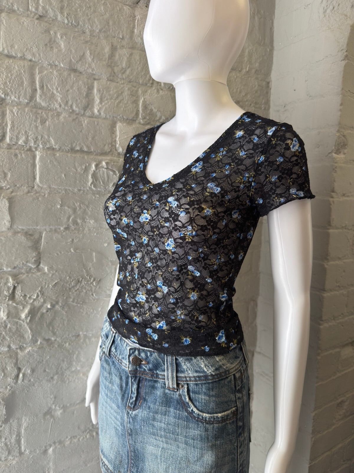 Black Floral Lace Top