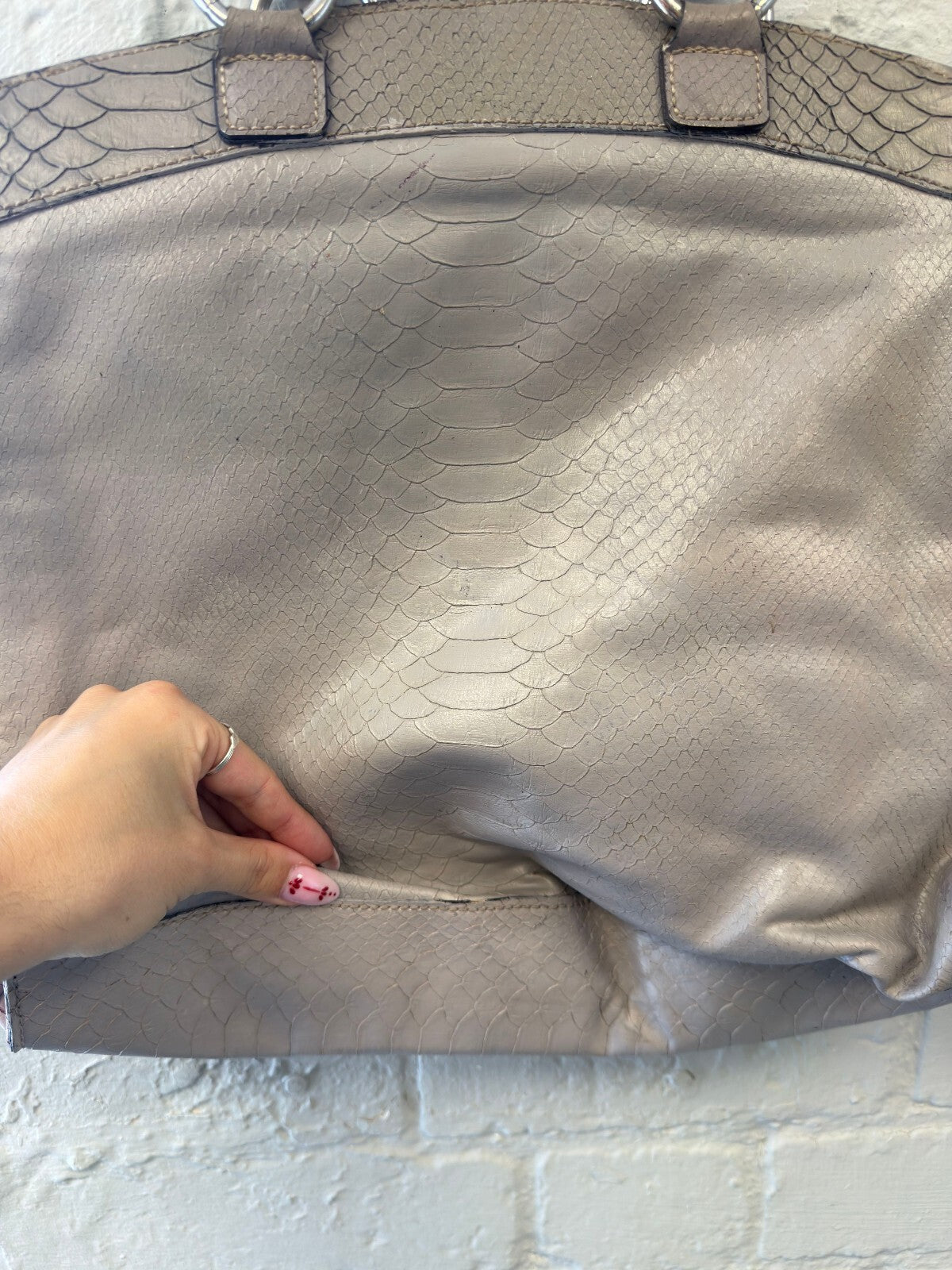 Guess Pink and Beige Textured Tote Bag