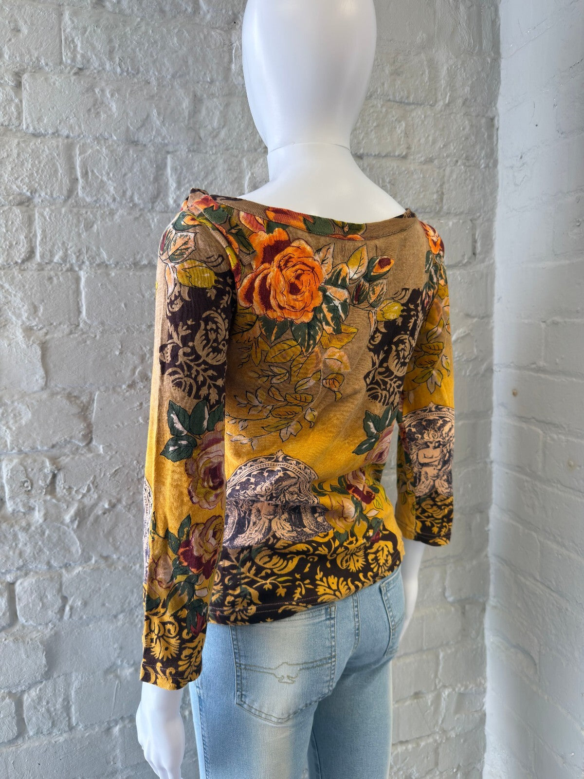 Derhy Autumn Print 3/4 Sleeve Top