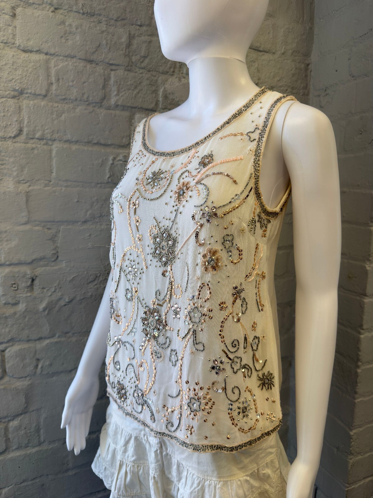 Beaded Embellished Vest Top