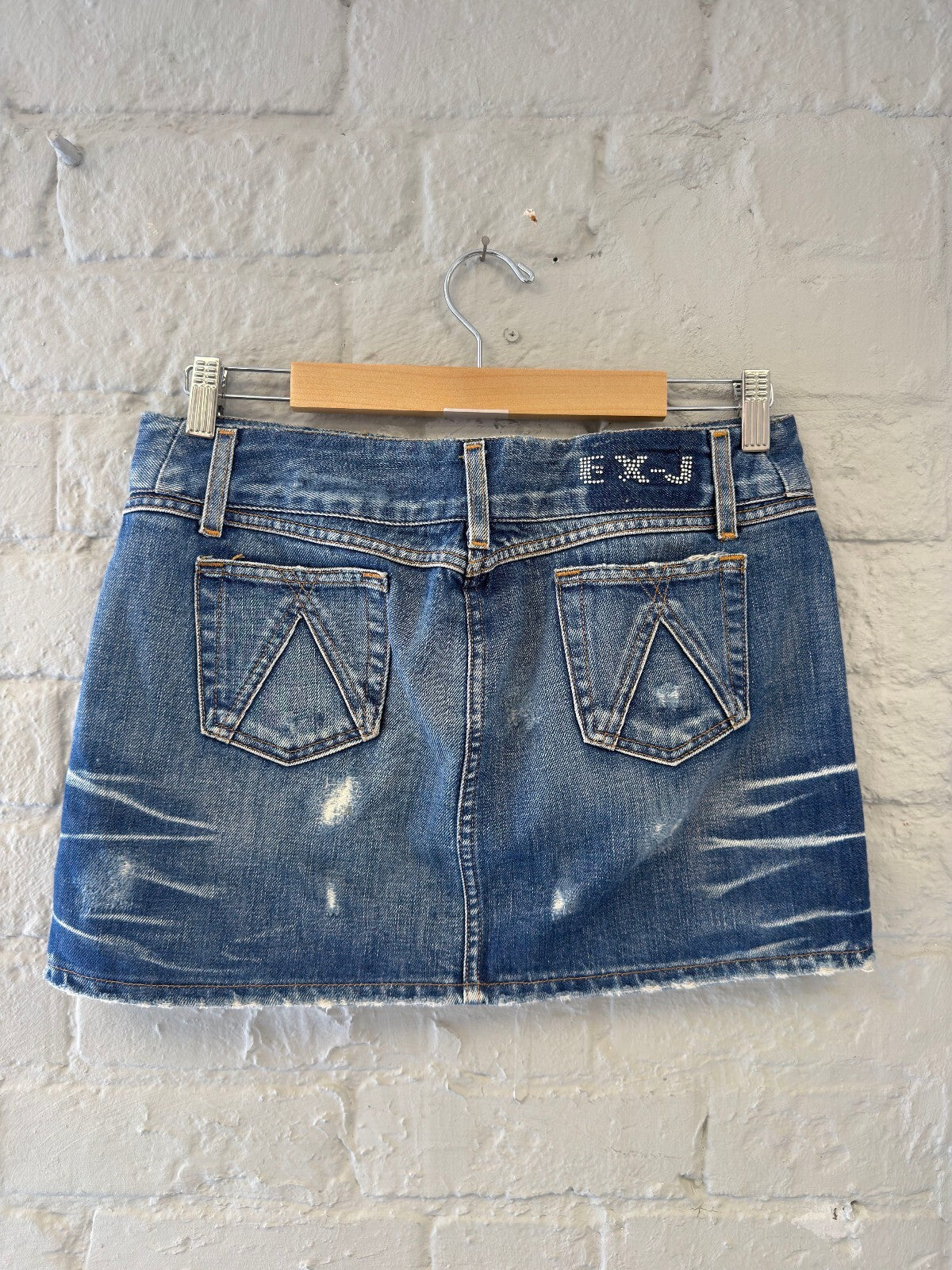 Distressed Denim Mini Skirt