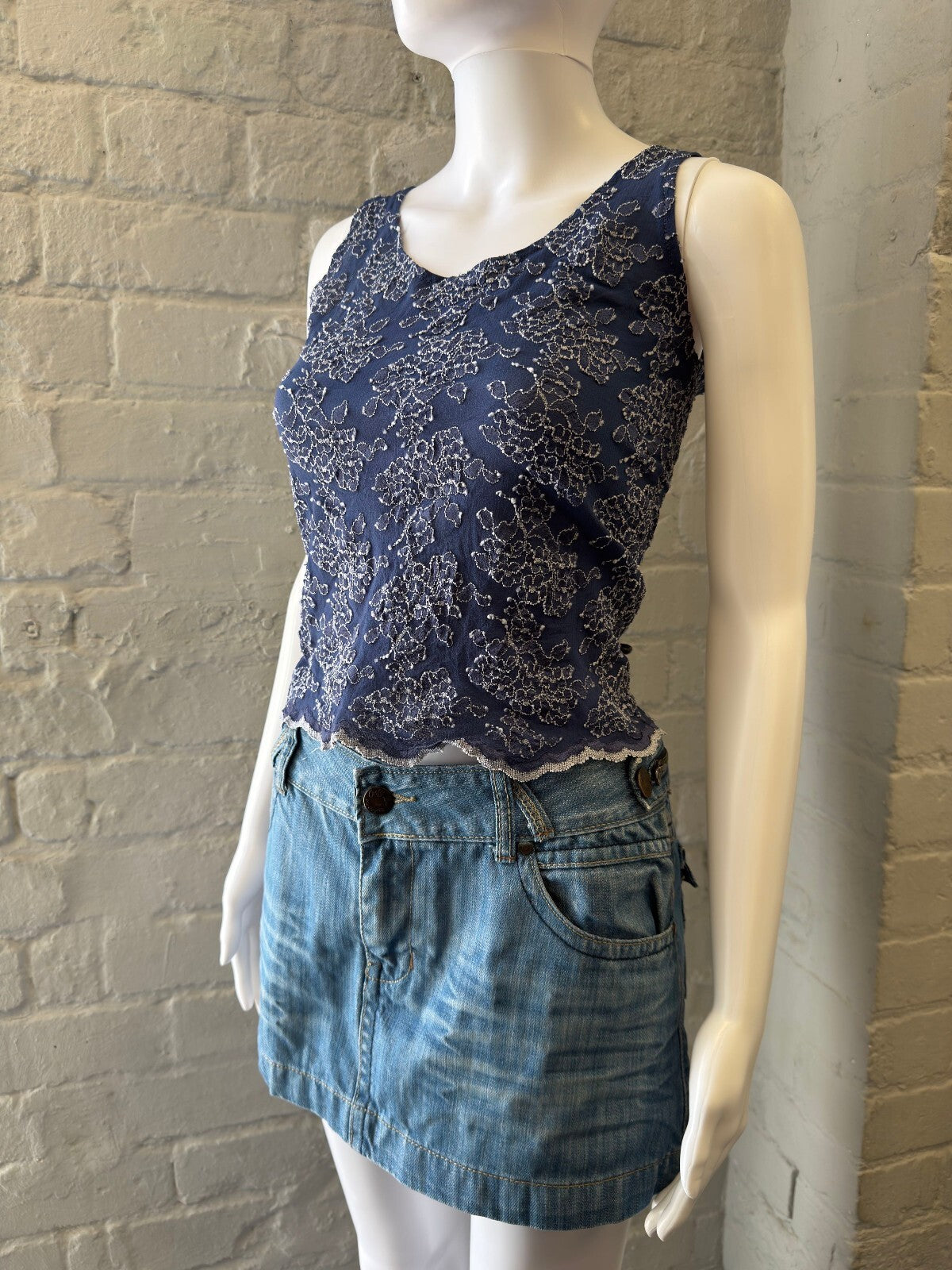 Only Lu Blue Denim Mini Skirt