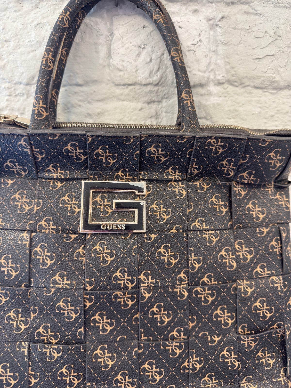 Guess Signature Logo Black Tote Bag