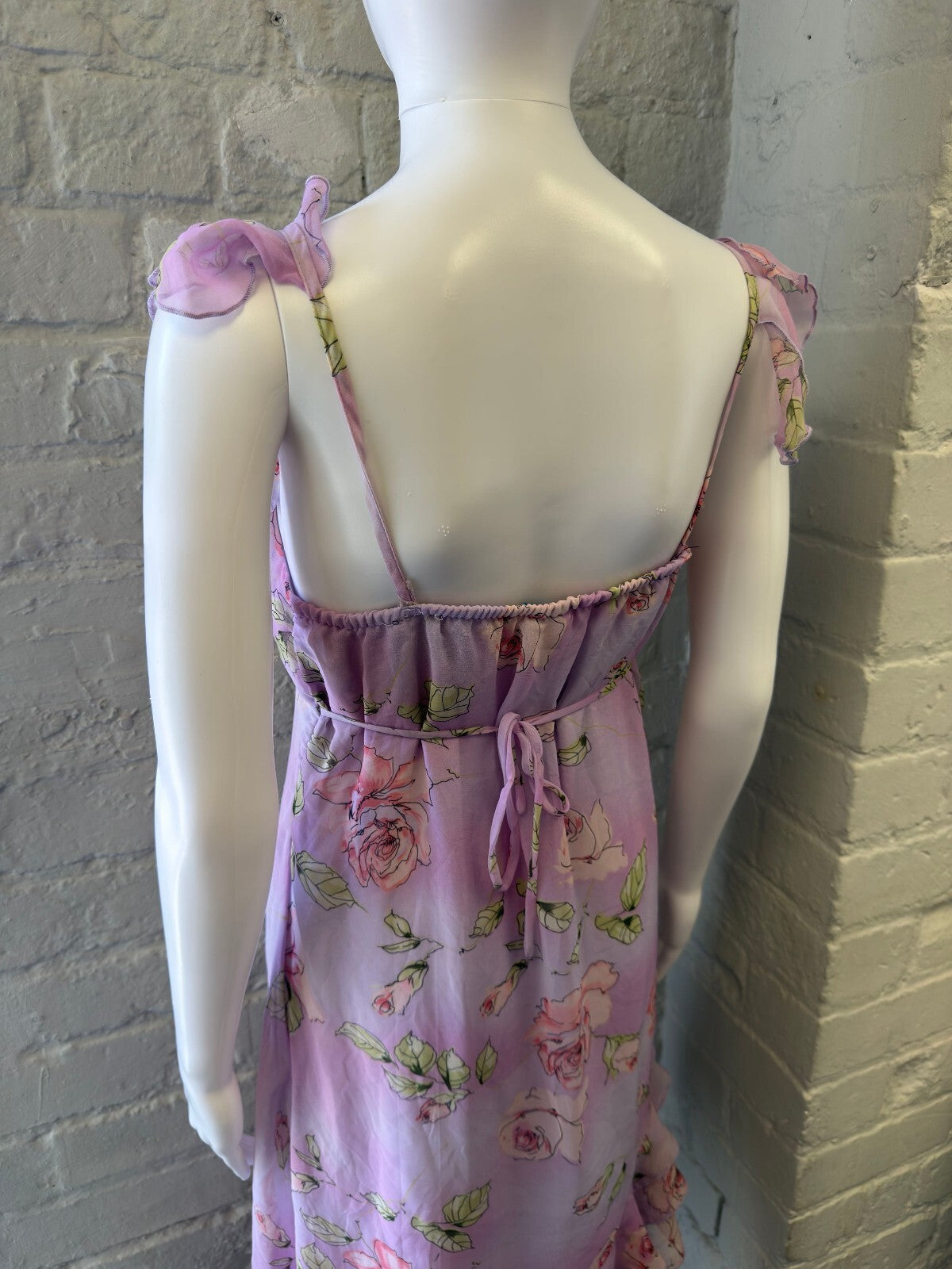 Lilac Floral Ruffle Dress