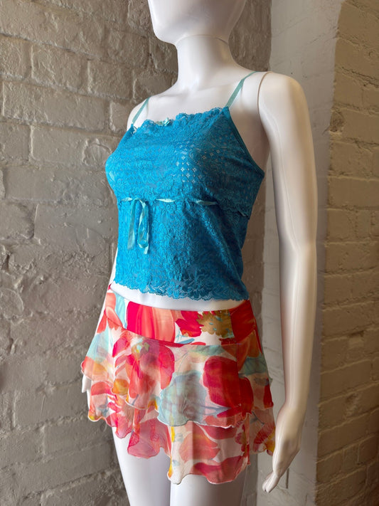 Blue Lace Camisole Top