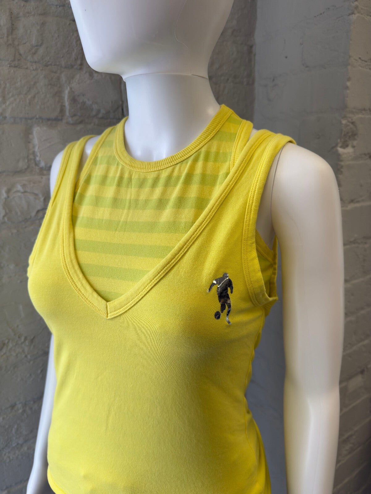 Yellow Double Layered Sleeveless Top