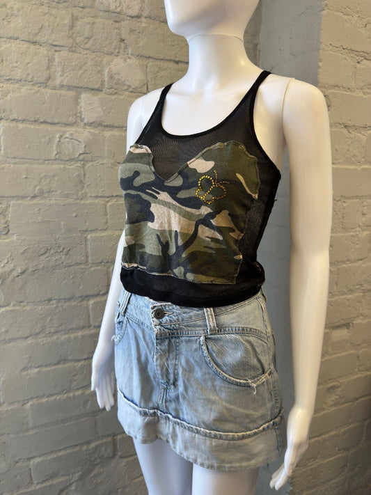 Camouflage Mesh Tank Top