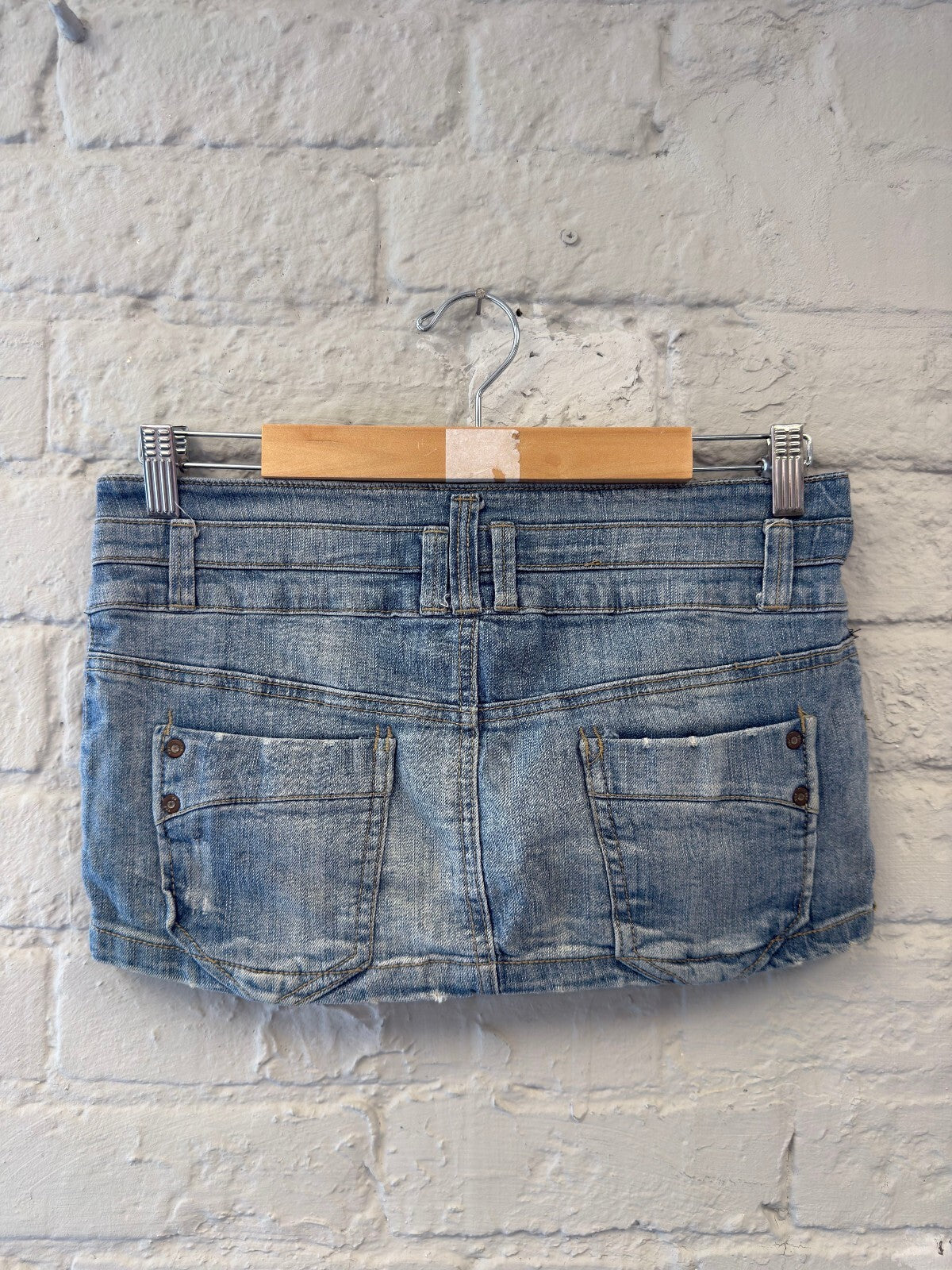 Light Blue Denim Mini Skort