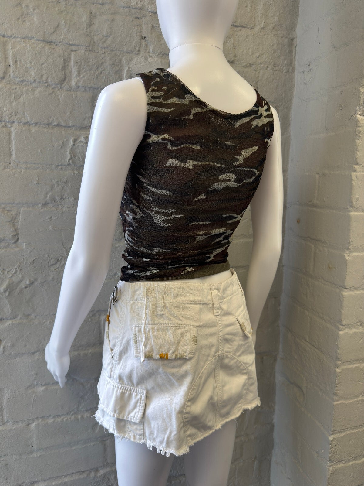 Italian Camouflage Mesh Tank Top