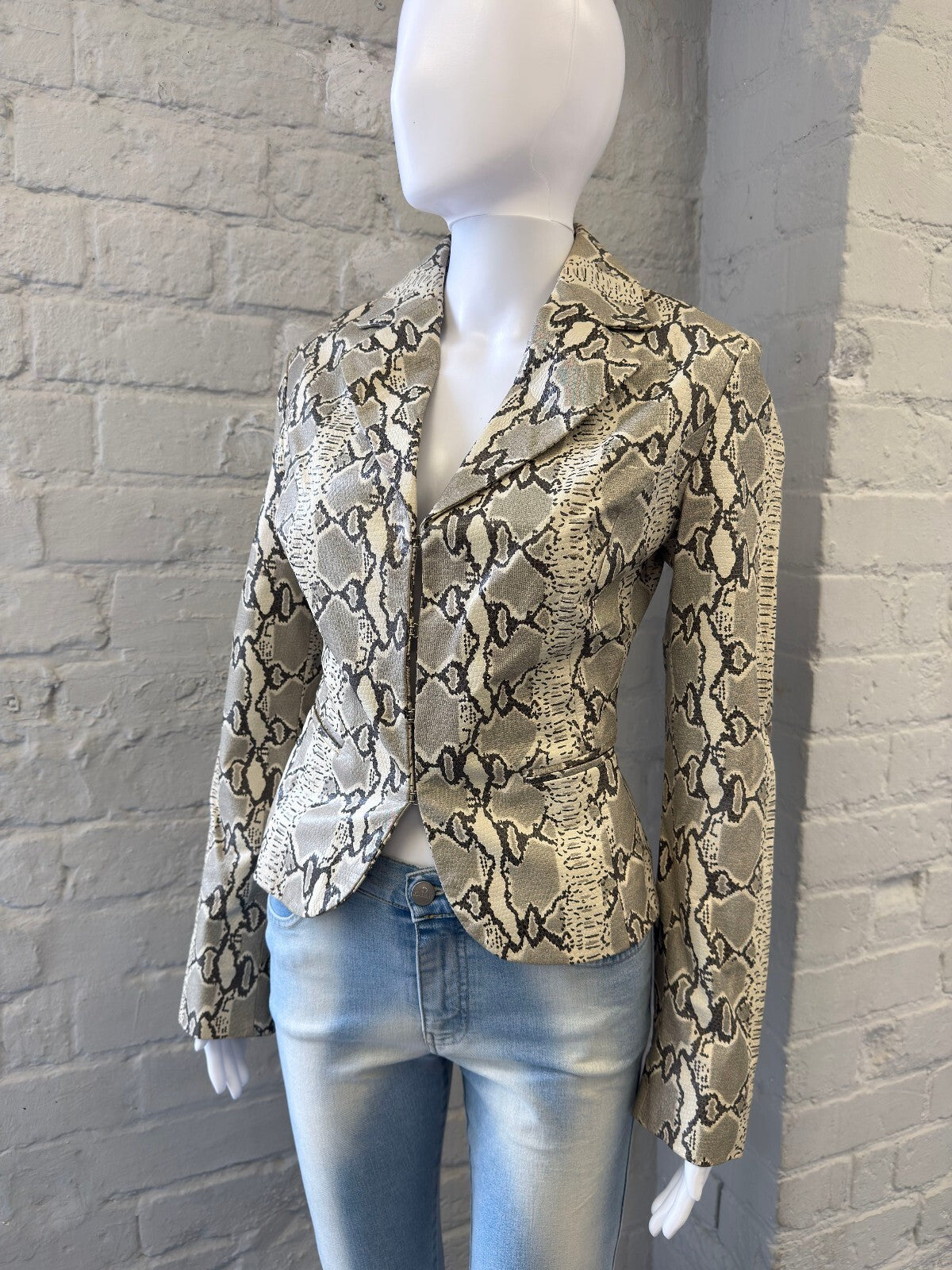 Motivi Snake Print Leather Jacket