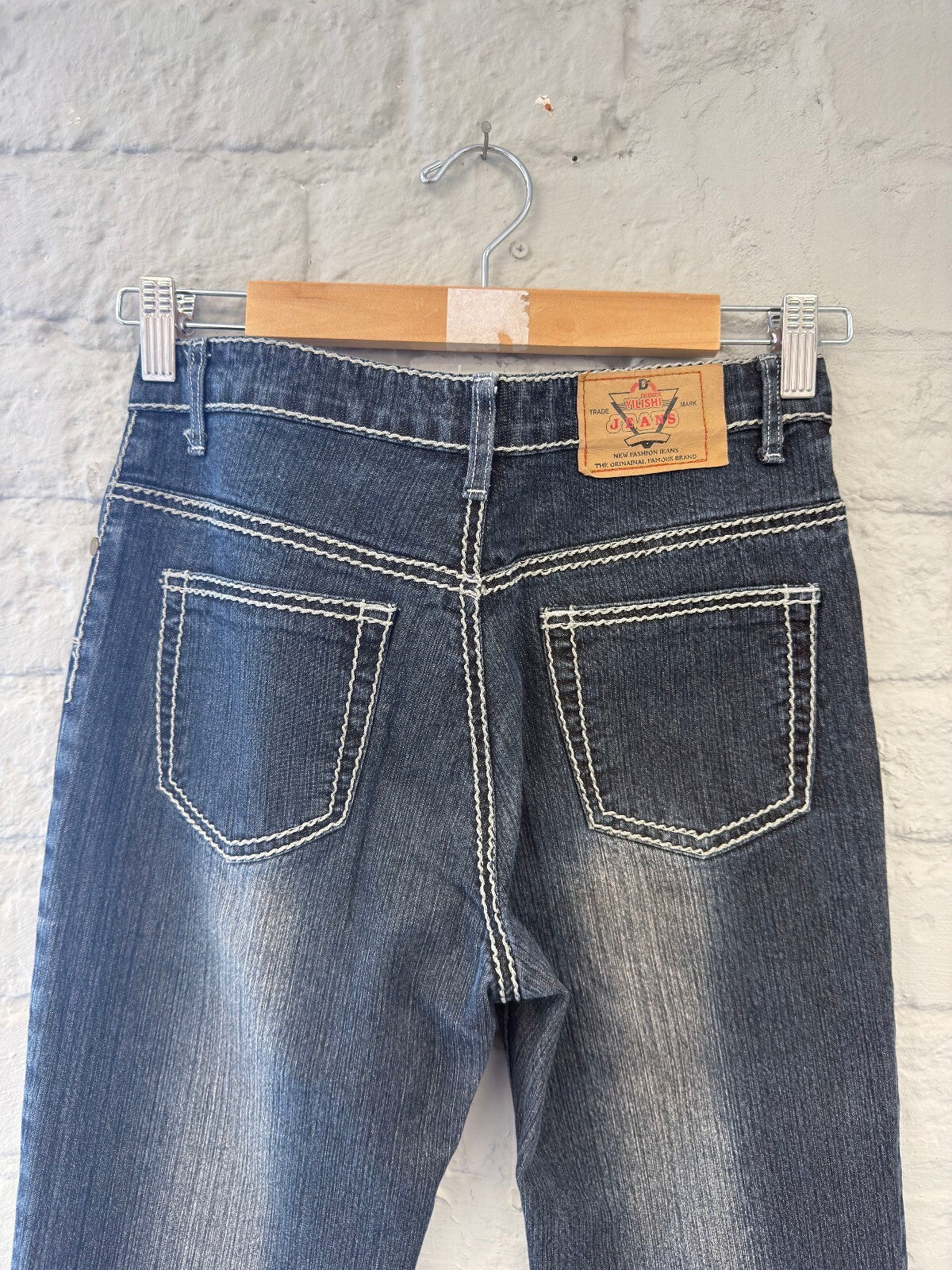 Y2K Flared Denim Jeans with Contrast Stitching