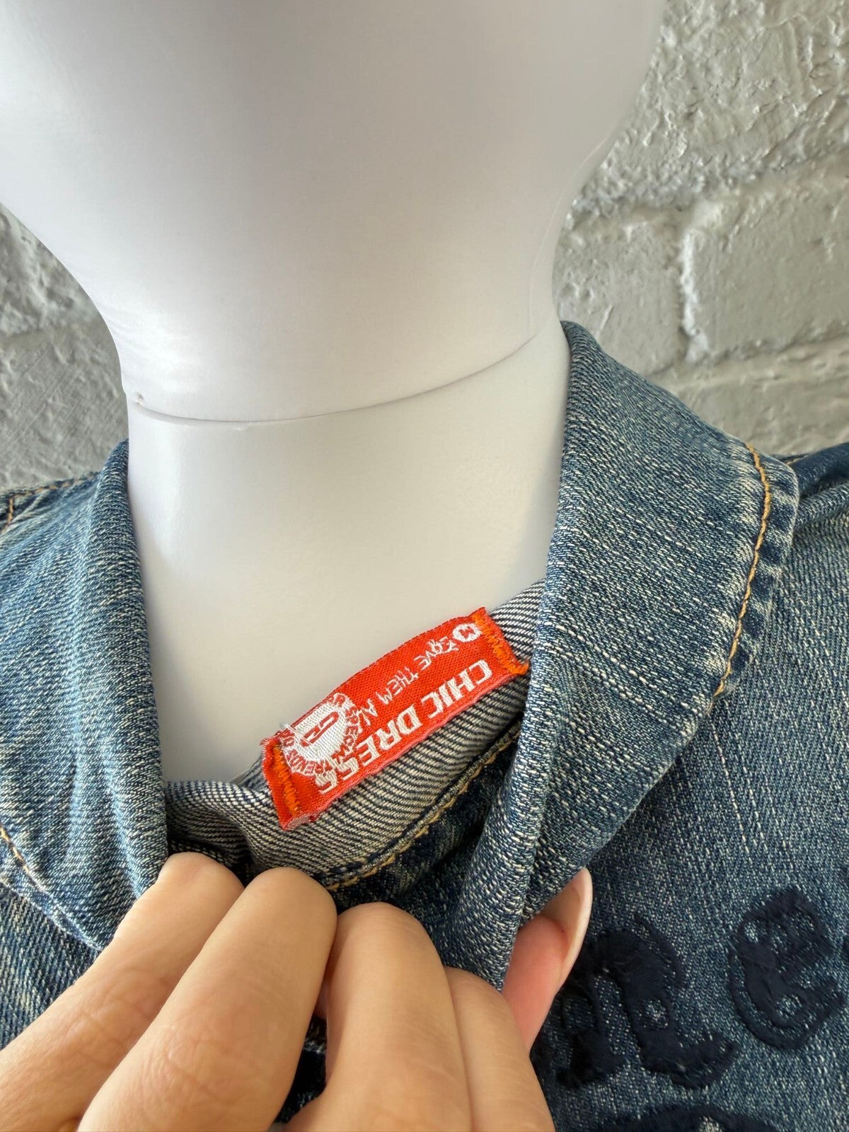 Y2K Military Blue Denim Jacket