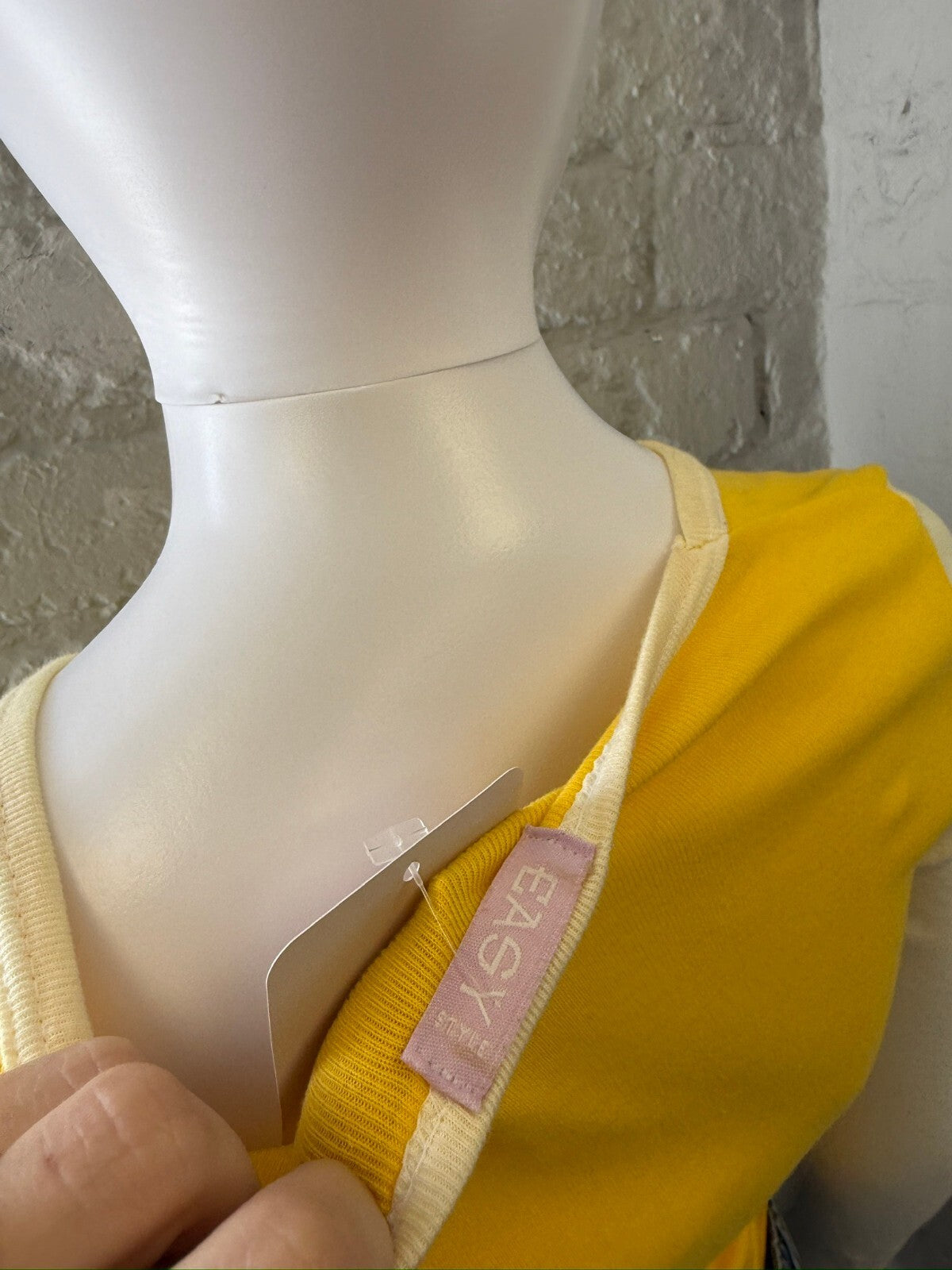 Yellow and Cream Long Sleeve Top