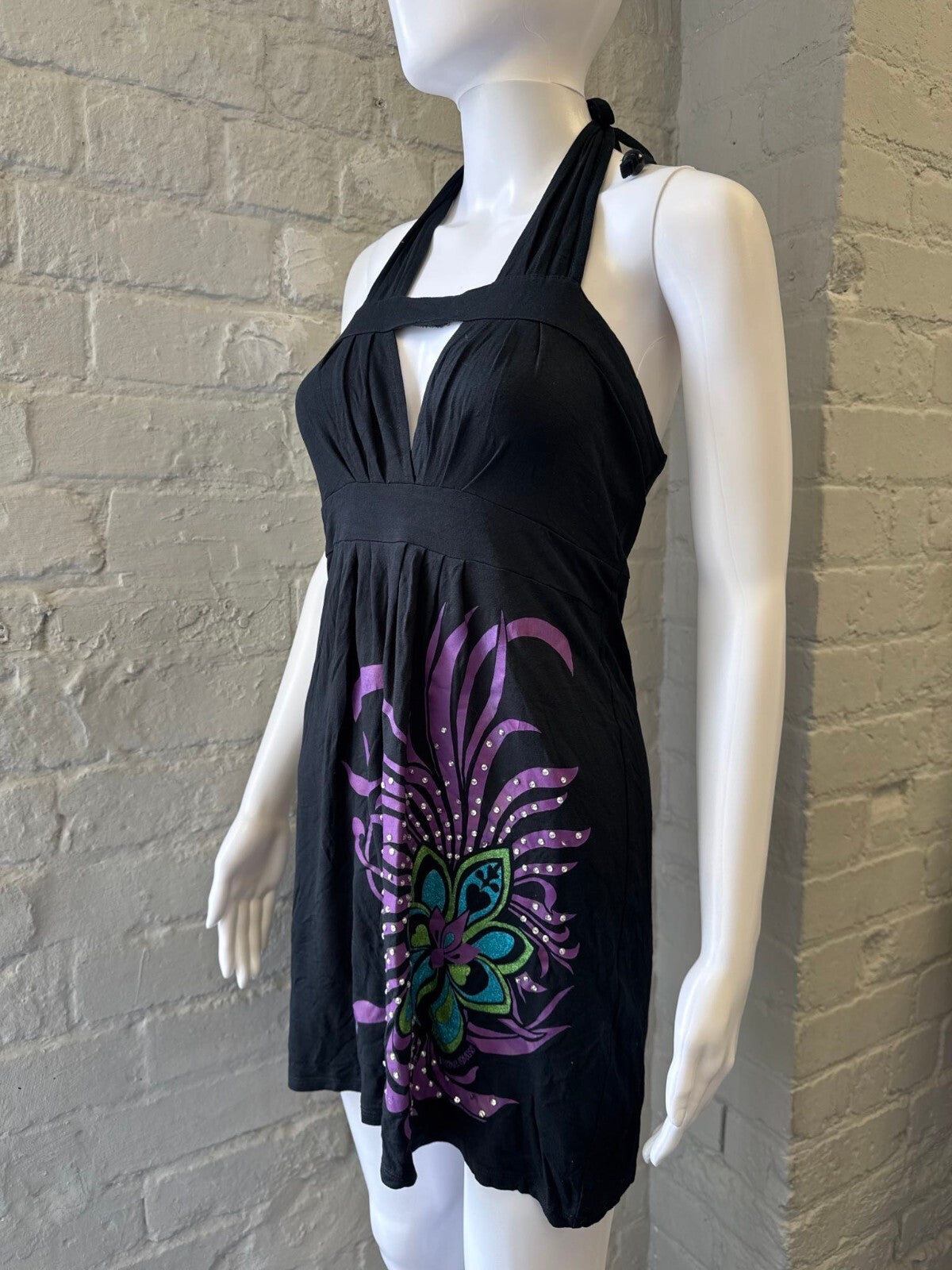 Morgan De Toi Black Halter Neck Mini Dress