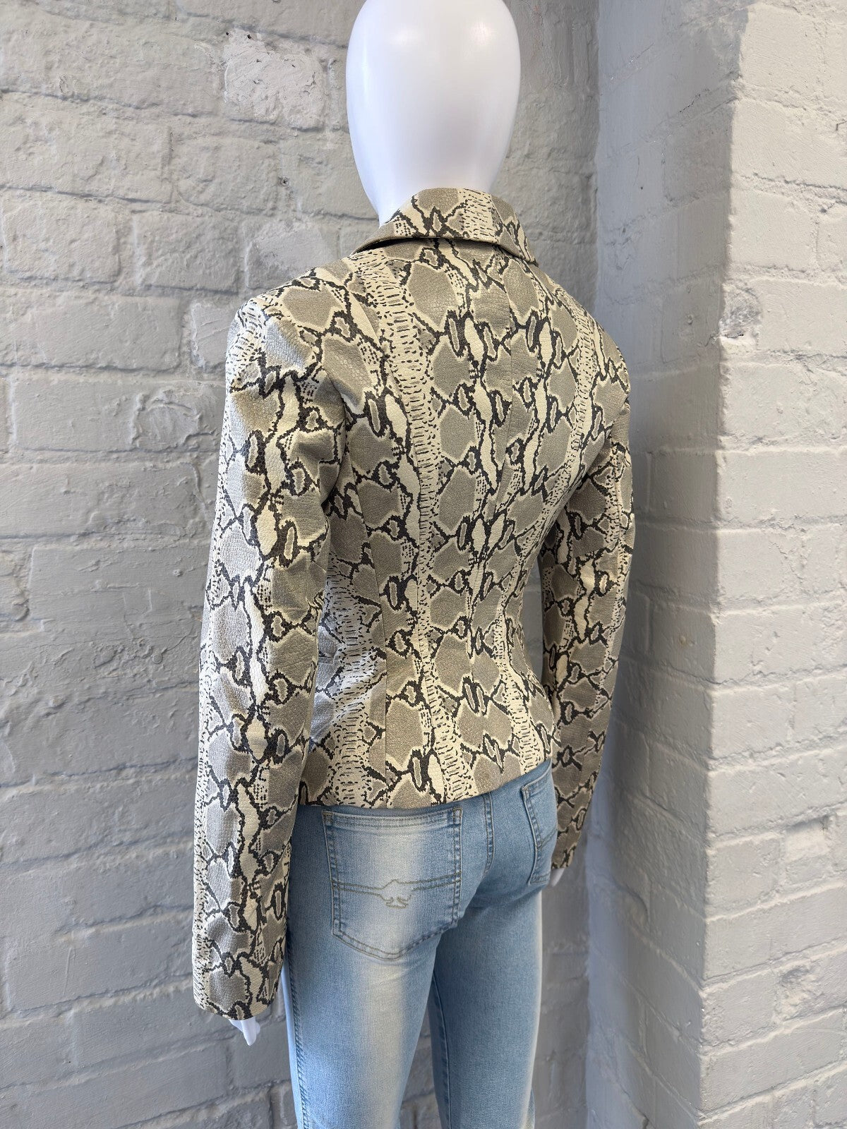 Motivi Snake Print Leather Jacket