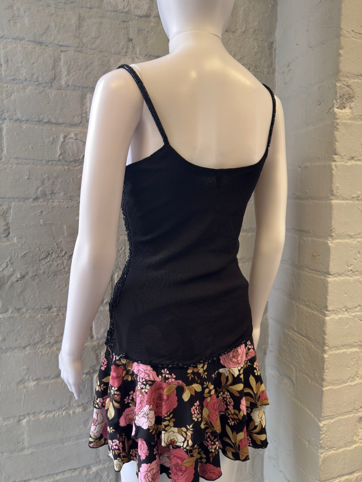 Black Beaded Spaghetti Strap Camisole Top