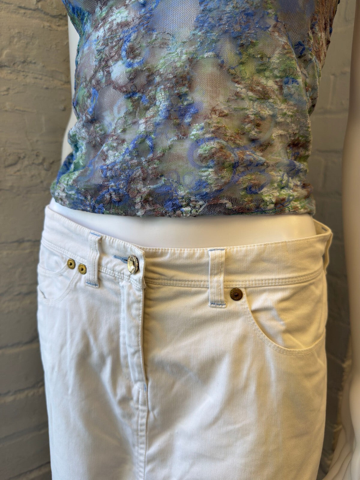 Armani Jeans White Denim Skirt
