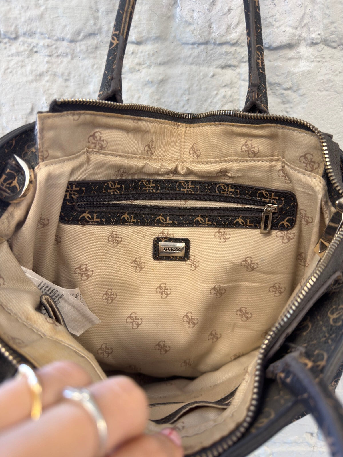 Guess Signature Logo Black Tote Bag