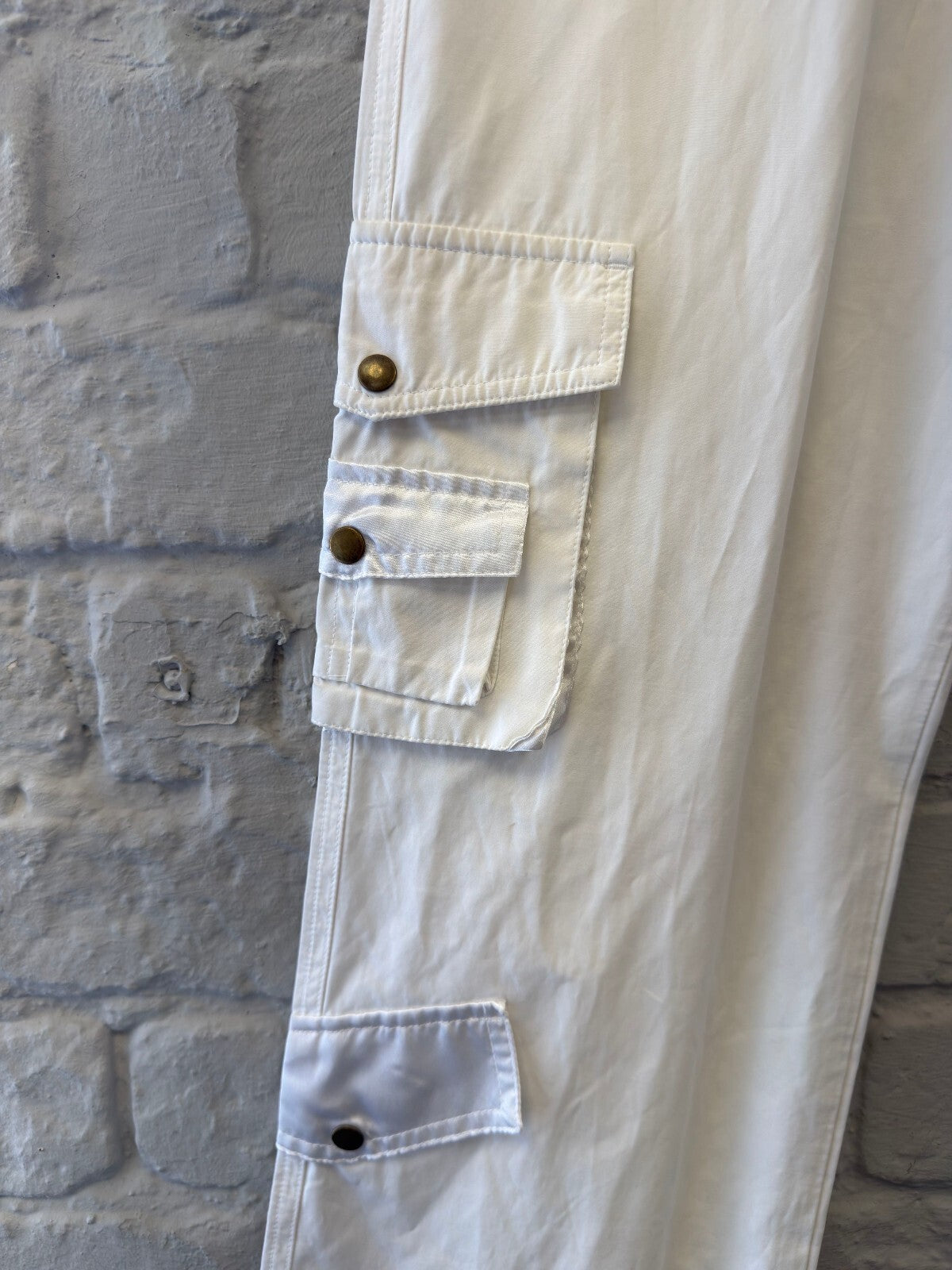 Y2K Straight Leg White Cargo Trousers
