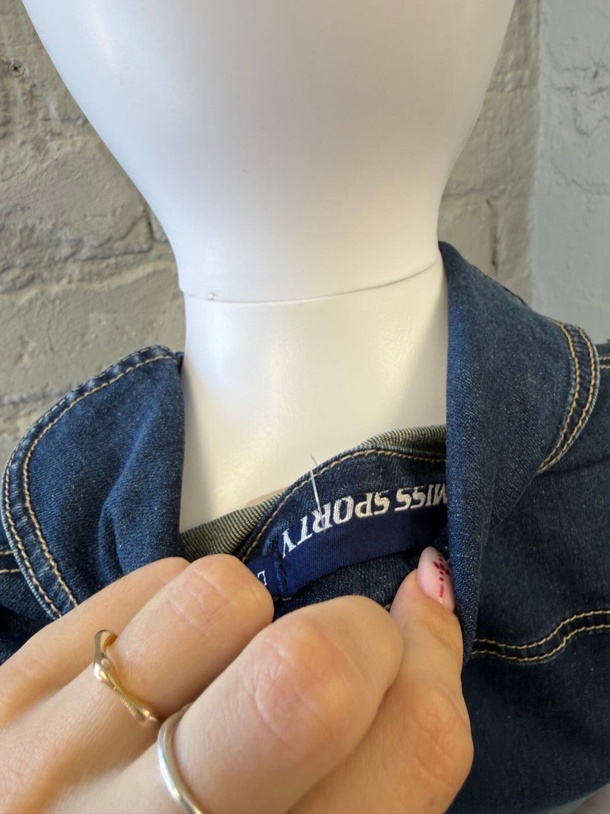 Denim Button-Up Mini Dress with Puffed Sleeves