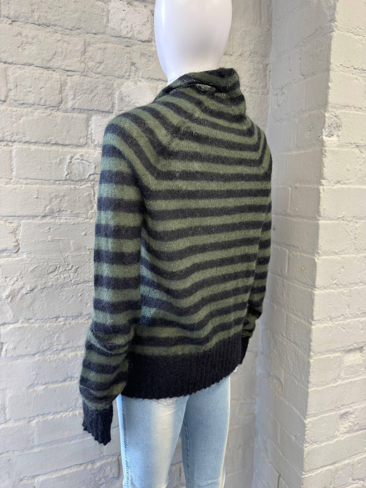 Max & Co. Striped Mohair Blend Cardigan with Toggle Closure