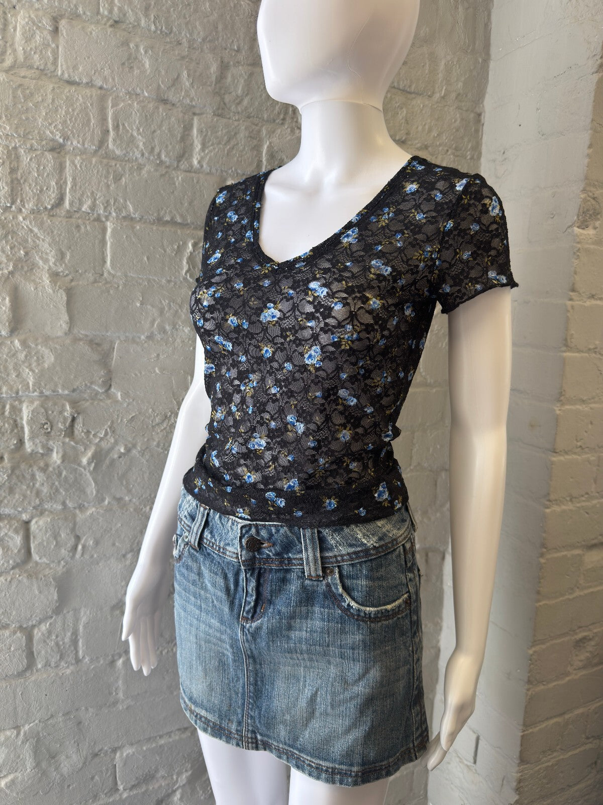 Black Floral Lace Top