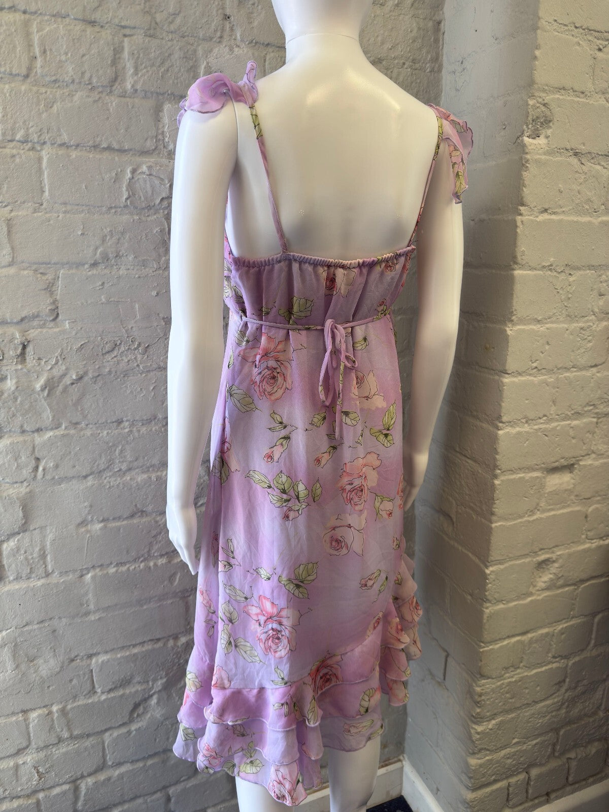 Lilac Floral Ruffle Dress
