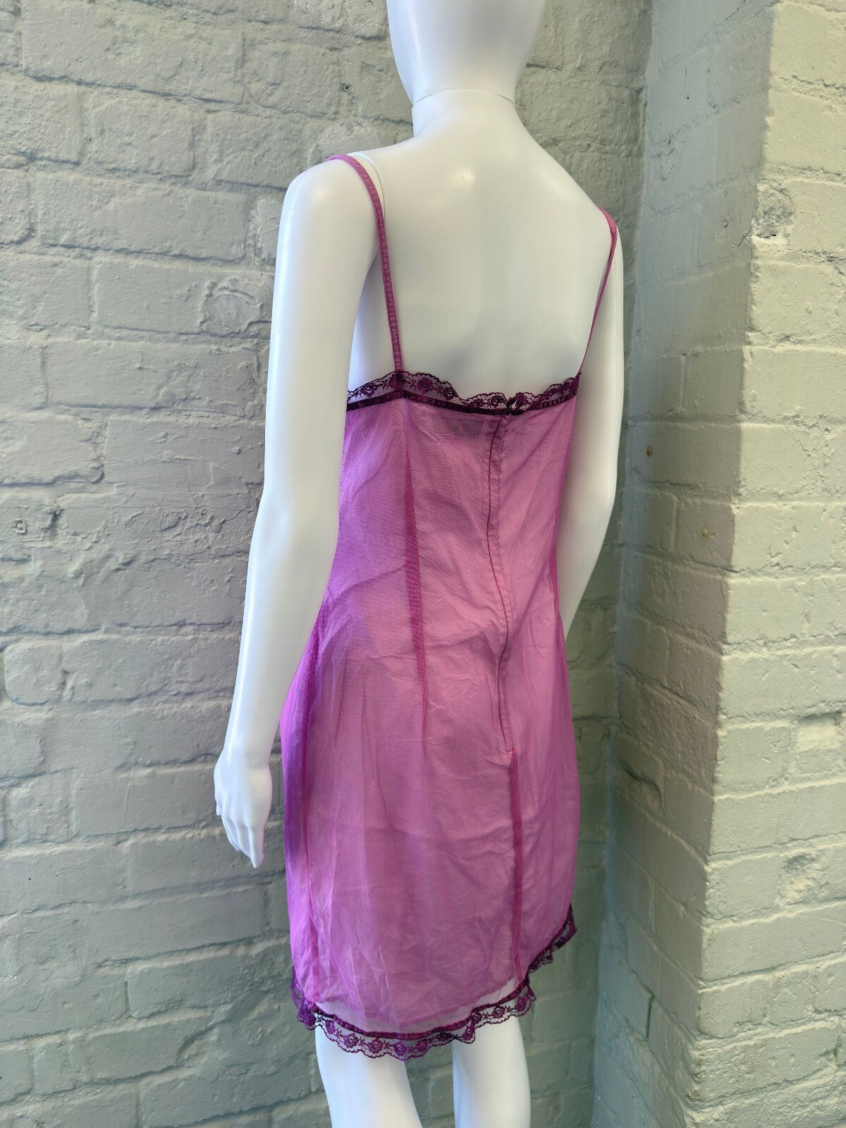 French Connection Purple Lace Trim Slip Dress