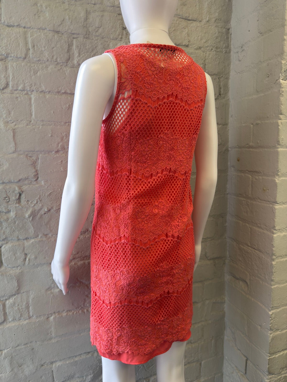 PHARD Coral Lace Sleeveless Dress