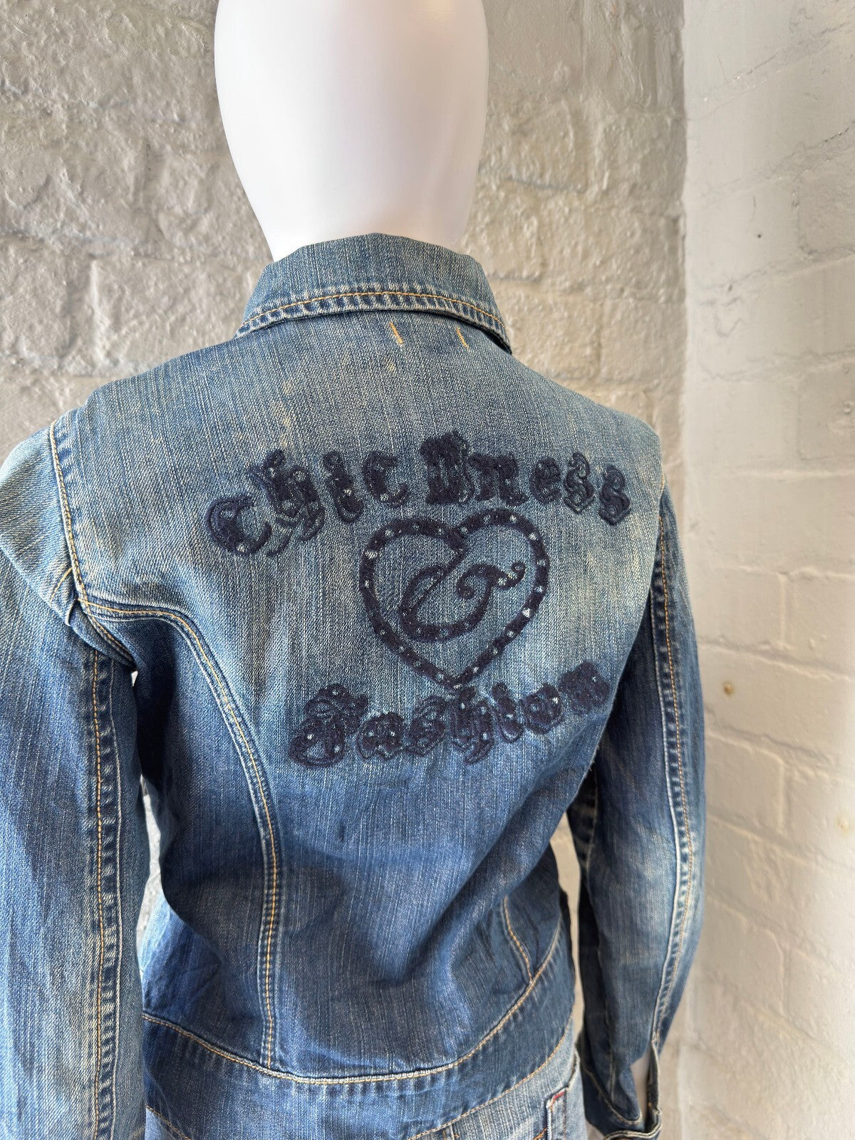 Y2K Military Blue Denim Jacket