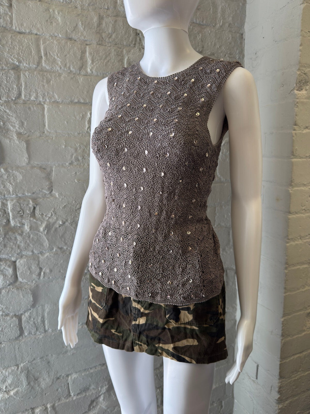 WillSmith Grey Knit Top with Sequins
