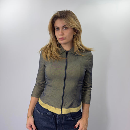 Y2K Fitted Zip-Up Jacket - Size S/M