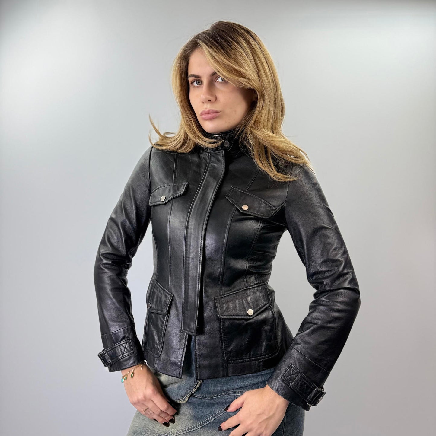 TomBoy Black Women's Leather Jacket- SIZE S