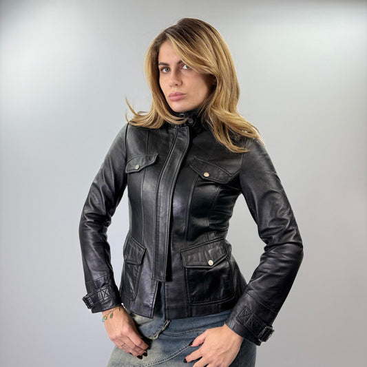 TomBoy Black Women's Leather Jacket- SIZE S