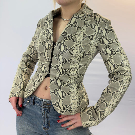Motivi Snake Print Fitted Blazer Jacket- SIZE 10