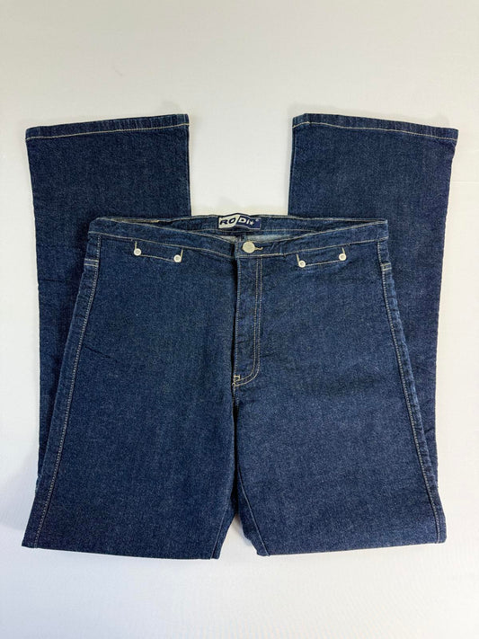 Rodis Vintage Straight Leg Dark Blue Denim Jeans- Size S/M
