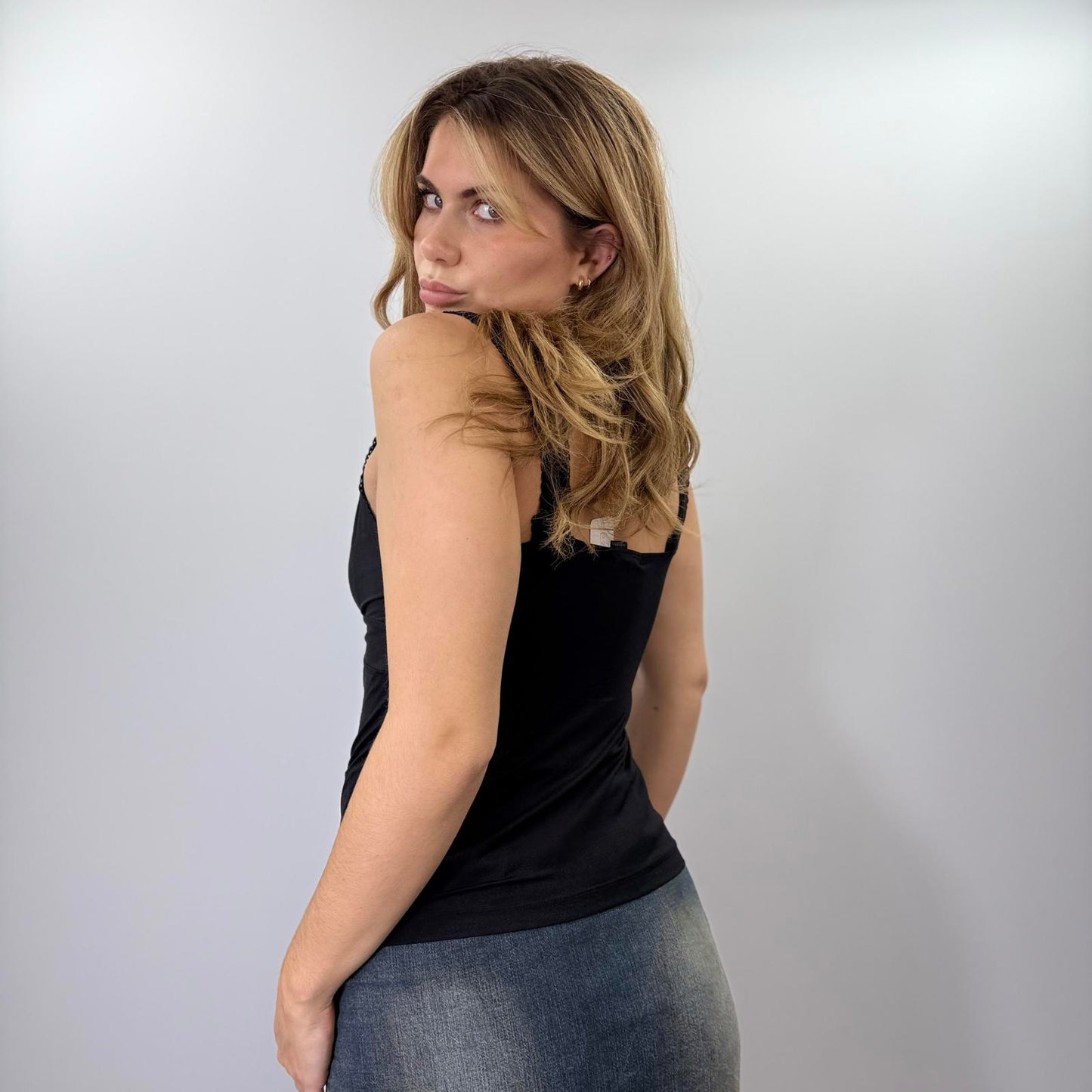 MNG Black Sleeveless V-Neck Tank Top - SIZE M