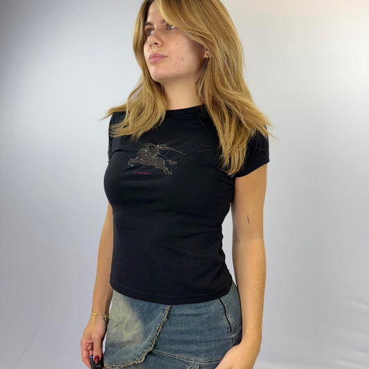 Burberry Black Short Sleeve T-Shirt - SIZE S